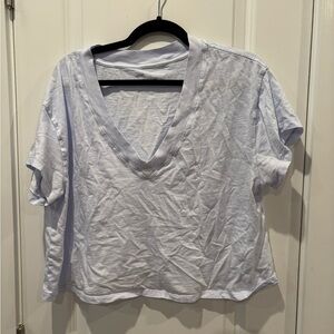 ❌LAST CHANCE❌ Aerie light blue Boxy Crop Top Short Sleeve